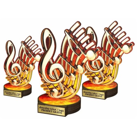 Komplet statuetek z drewna MUZYKA 30-25-22cm