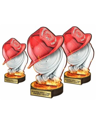 Komplet statuetek z drewna STRAŻACTWO 30-25-22cm