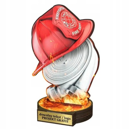 Komplet statuetek z drewna STRAŻACTWO 30-25-22cm