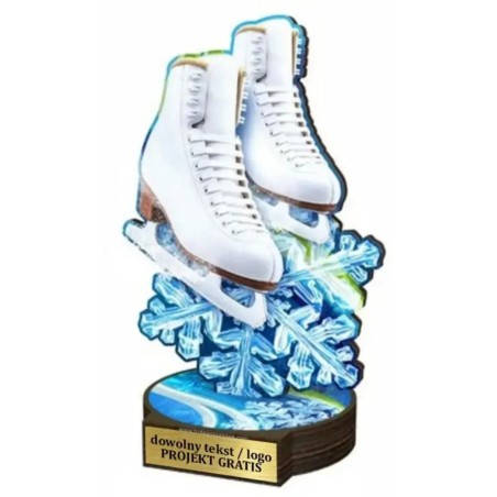 Komplet statuetek z drewna ŁYŻWIARSTWO Figurowe 30-25-22cm