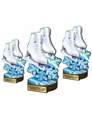 Komplet statuetek z drewna ŁYŻWIARSTWO Figurowe 30-25-22cm