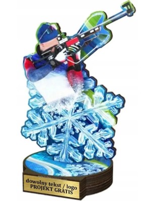 Komplet statuetek z drewna BIATHLON 30-25-22cm