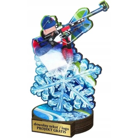 Komplet statuetek z drewna BIATHLON 30-25-22cm