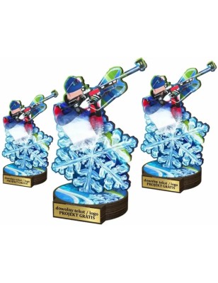 Komplet statuetek z drewna BIATHLON 30-25-22cm