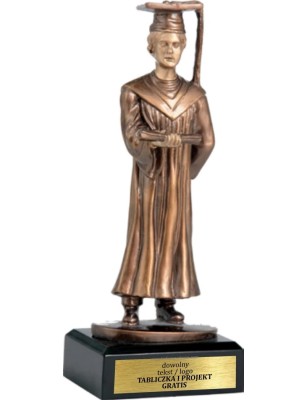Masywna Statuetka Absolwent 23cm - Odlewana Nagroda Szkolna
