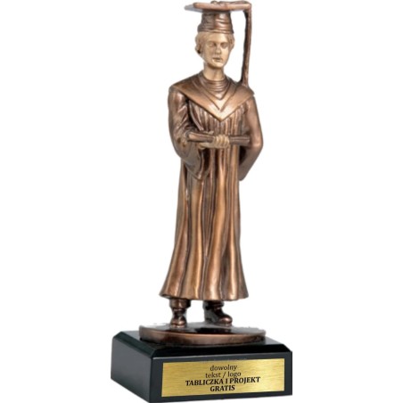 Masywna Statuetka Absolwent 23cm - Odlewana Nagroda Szkolna