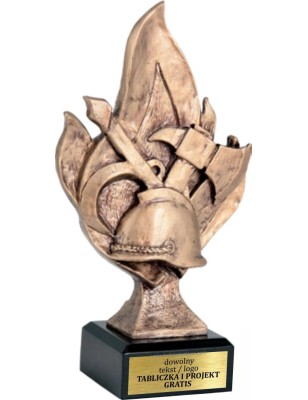 Masywna Statuetka Strażactwo 16-19cm - Odlewana Nagroda Straż Pożarna