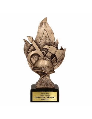 Masywna Statuetka Strażactwo 16-19cm - Odlewana Nagroda Straż Pożarna
