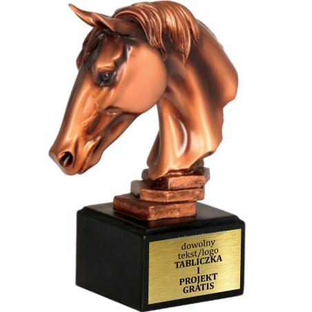 Masywna Odlewana Statuetka Jeździectwo 18,5 cm Koń Grawer w Cenie