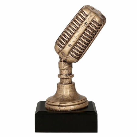 Masywna Odlewana Statuetka Mikrofon Retro 17 cm Grawer w Cenie
