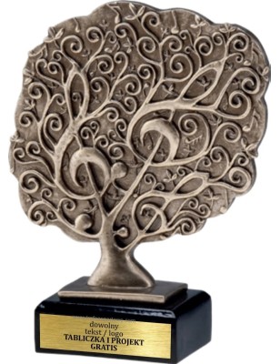 Masywna Odlewana Statuetka Muzyka 21 cm Wyróżnienie Artystyczne
