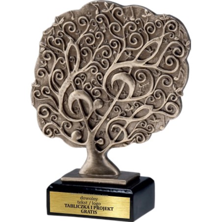 Masywna Odlewana Statuetka Muzyka 21 cm Wyróżnienie Artystyczne