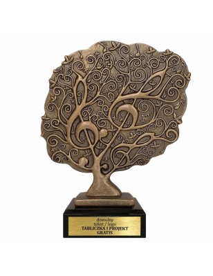 Masywna Odlewana Statuetka Muzyka 21 cm Wyróżnienie Artystyczne
