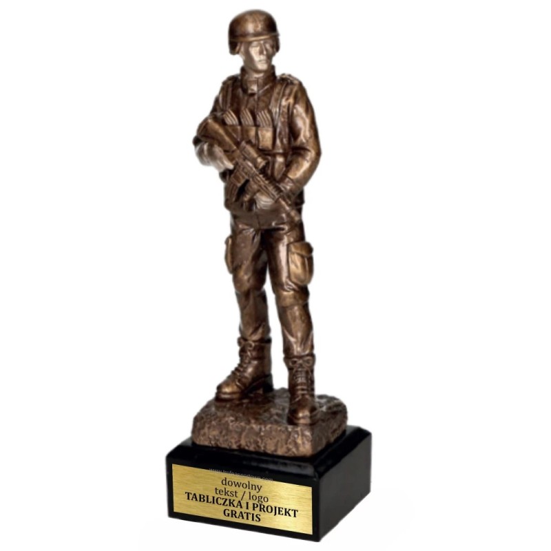 Masywna Odlewana Statuetka Wojsko 25,5 cm Prestiżowa Nagroda Militarna Masywna Odlewana Statuetka Wojsko 25,5 cm Prestiżowa Nagroda Militarna