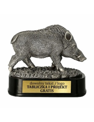 Odlewana Statuetka Myślistwo Masywna 15 cm Dzik Łowiectwo