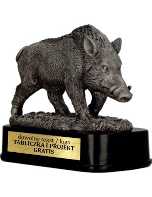 Odlewana Statuetka Myślistwo Masywna 15 cm Dzik Łowiectwo