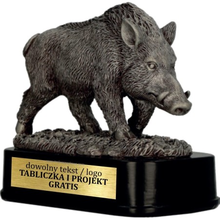 Odlewana Statuetka Myślistwo Masywna 15 cm Dzik Łowiectwo
