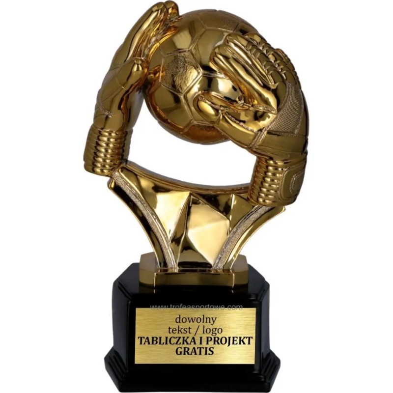 Odlewana Statuetka PIŁKA NOŻNA Ciężka 24 cm Bramkarz Grawerka w Cenie