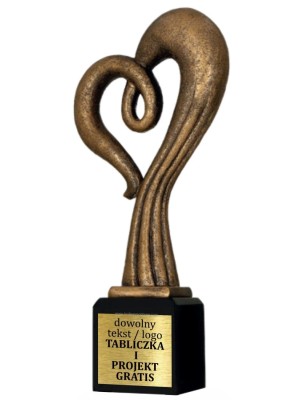 Odlewana Statuetka Okazała Serce 30 cm dla Wolontariusza Dobroczyńca