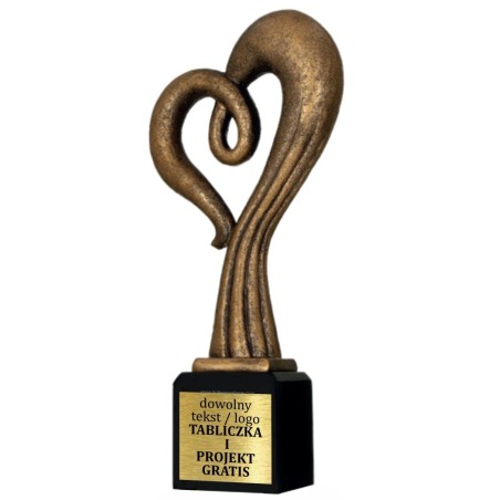 Odlewana Statuetka Okazała Serce 30 cm dla Wolontariusza Dobroczyńca