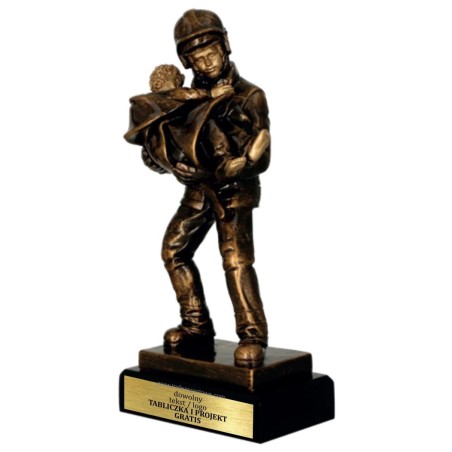 Odlewana Statuetka Strażacka STRAŻ POŻARNA 27 cm PSP OSP