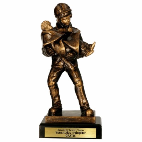 Odlewana Statuetka Strażacka STRAŻ POŻARNA 27 cm PSP OSP