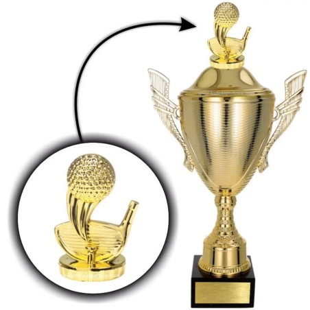 Zestaw pucharów NT733 z figurką GOLF 44-38-33 cm Grawer W Cenie