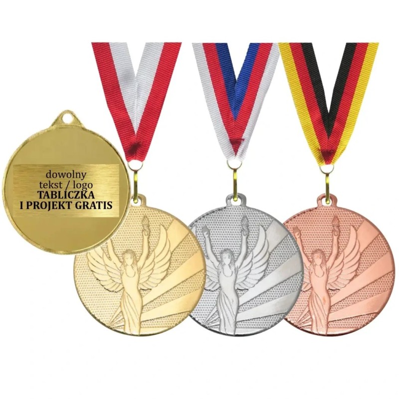 Medal Victory D112J 5cm z nadrukiem i szarfą z Wiktorią