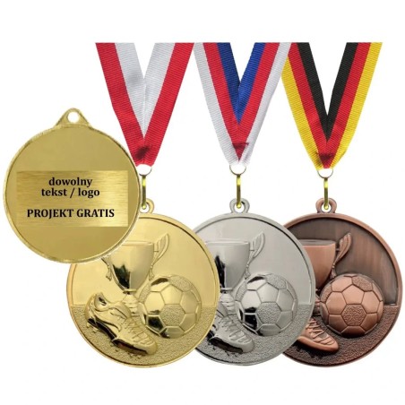 Tłoczony medal piłkarski o średnicy 5cm