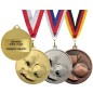 Piękny tłoczony medal piłkarski puchar but piłka nożna 5cm z nadrukiem i szarfą ME047 Piękny tłoczony medal piłkarski puchar but piłka nożna 5cm z nadrukiem i szarfą ME047