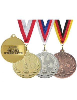 Medal biegowy bieganie 5cm z nadrukiem i szarfą DI5000G