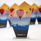 Statuetka szklana M64 z dowolnym kolorowym nadrukiem UV | Pamiątka, podziękowanie, trofeum
