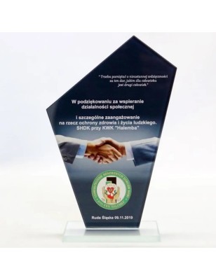 statuetka szklana z nadrukiem kolorowym UV