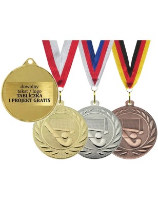 medal unihokej z tabliczką i szarfą