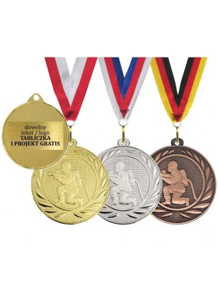 Medal strażacki straż pożarna strażak OSP wieniec 5cm z nadrukiem i szarfą DI5000ZE