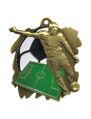 Medal Piłkarski Tłoczony M02 75x65mm | Z Emalią i Nadrukiem