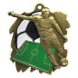 Duży medal piłkarski tłoczony z kolorową emalią z wklejką i szarfą piłka nożna Duży medal piłkarski tłoczony z kolorową emalią z wklejką i szarfą piłka nożna