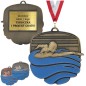 Duży medal pływacki tłoczony z kolorową emalią z tabliczką i szarfą pływanie zawody na basenie Duży medal pływacki tłoczony z kolorową emalią z tabliczką i szarfą pływanie zawody na basenie