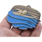 Duży medal pływacki tłoczony z kolorową emalią z tabliczką i szarfą pływanie zawody na basenie Duży medal pływacki tłoczony z kolorową emalią z tabliczką i szarfą pływanie zawody na basenie