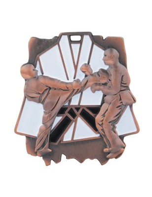 Duży Medal Karate Tłoczony z Emalią | z Grawerem i Szarfą