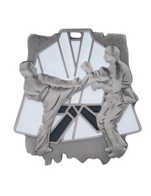 Duży Medal Karate Tłoczony z Emalią | z Grawerem i Szarfą