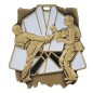 Duży medal karate tłoczony z kolorową emalią z grawerem i szarfą sztuki walki kumite