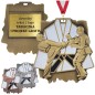 Duży medal karate tłoczony z kolorową emalią z grawerem i szarfą sztuki walki kumite