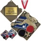 Medal do tenisa stołowego tłoczony z kolorową emalią z tabliczką i szarfą ping-pong tenis Medal do tenisa stołowego tłoczony z kolorową emalią z tabliczką i szarfą ping-pong tenis