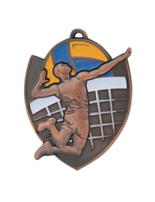 Okazały Medal Siatkarski Tłoczony z Emalią | z Wklejką i Szarfą