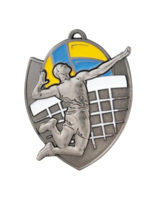Okazały Medal Siatkarski Tłoczony z Emalią | z Wklejką i Szarfą
