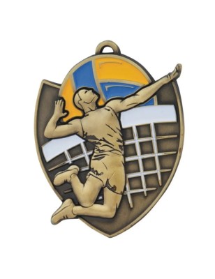 Okazały Medal Siatkarski Tłoczony z Emalią | z Wklejką i Szarfą