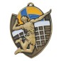 Okazały medal siatkarski tłoczony z kolorową emalią z wklejką i szarfą siatkówka halowa i plażowa