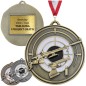 Duży medal strzelecki tłoczony z tarczą i emalią z wklejką i szarfą strzelectwo sportowe pistolet i karabin