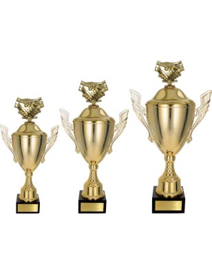 Złoty zestaw Pucharów z figurką uniwersalna - komplet trzech sztuk